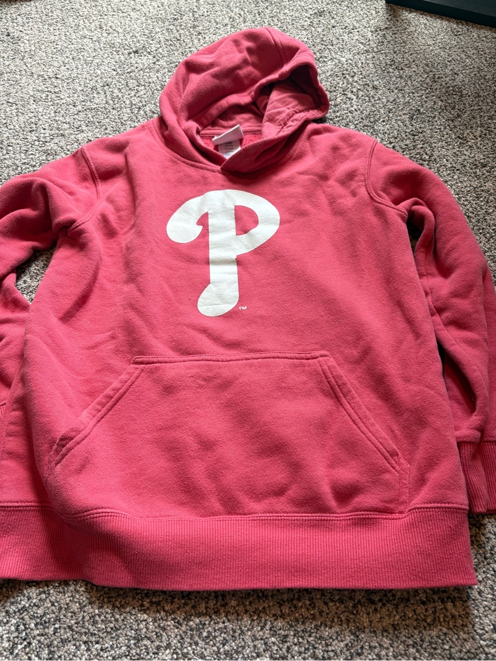Genuine Merchandise Pink Crewneck Hoodie with White Phillies P Logo